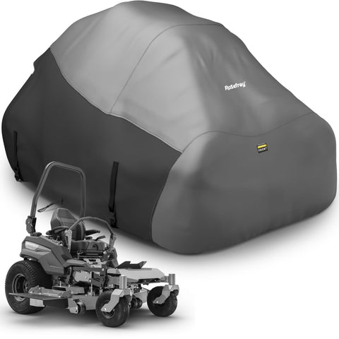 Rosefray Zero Turn Mower Cover on a 60-inch deck protects against rain and dust.