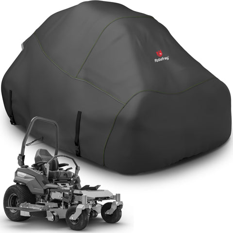Rosefray zero-turn mower cover universal fit protects a 60-inch deck from rain.