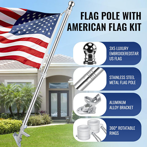 Rosflagus Jetlifee flagpole outdoor installation for easy yard setup