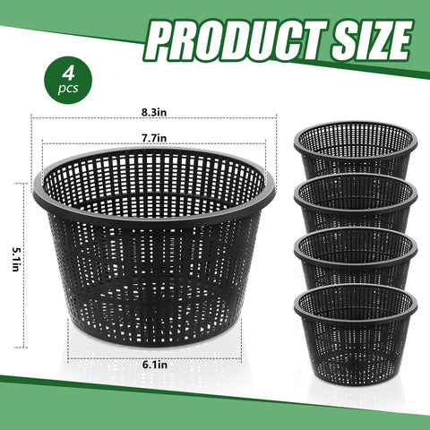 Roshtia hydroponic baskets side view highlighting durable plastic construction for pond use