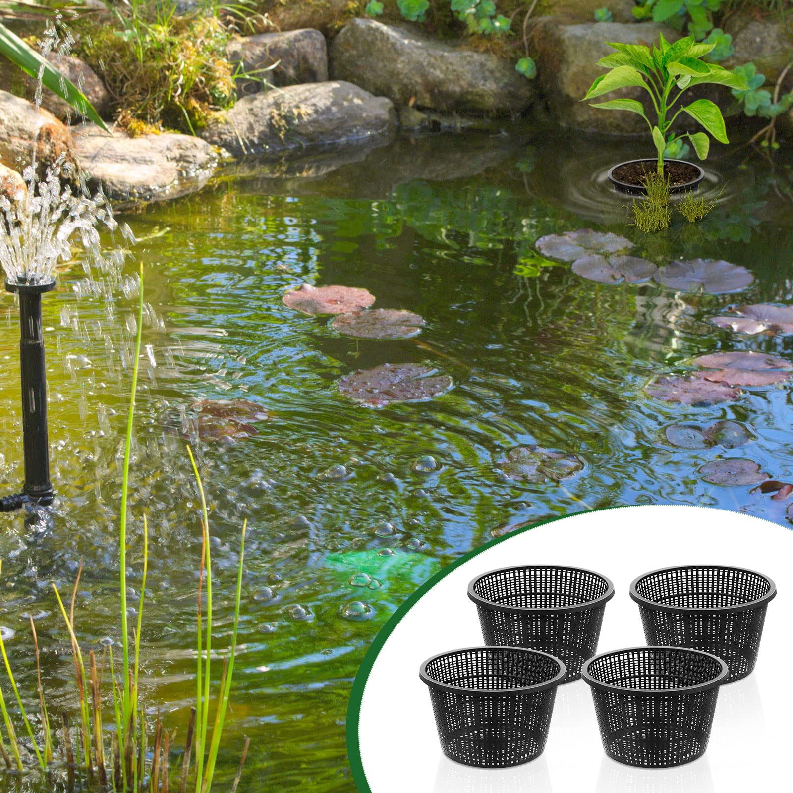 Roshtia pond basket plastic close-up emphasizing corrosion resistance and durability