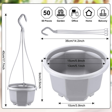 Roshtia hanging pot with sturdy hook assembly for secure displays
