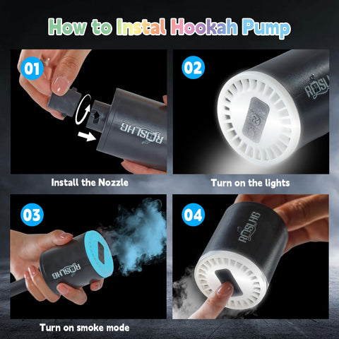 ROSLHG hookah pump compact size fits in hand or pocket