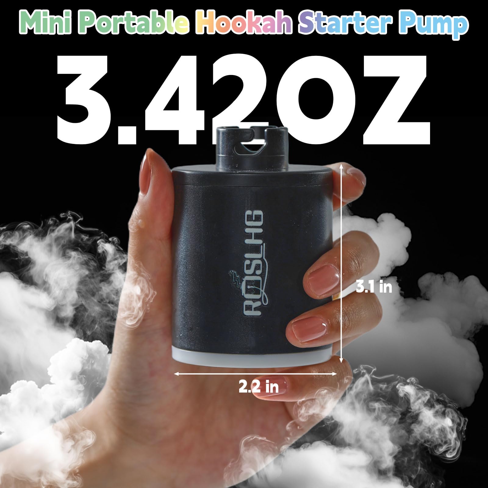 ROSLHG hookah pump in use demonstrates quick shisha preparation