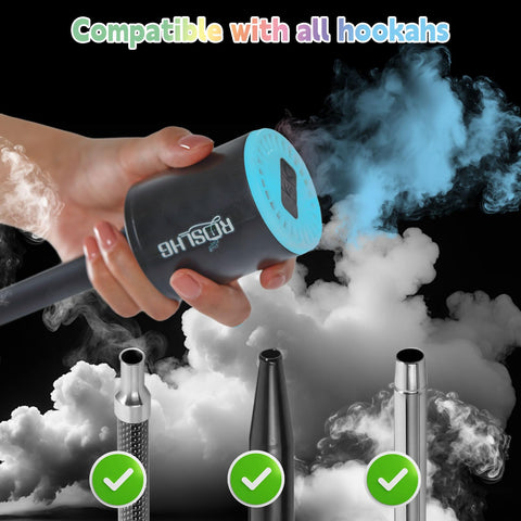 ROSLHG hookah pump packaging highlights portable design and USB-C charging