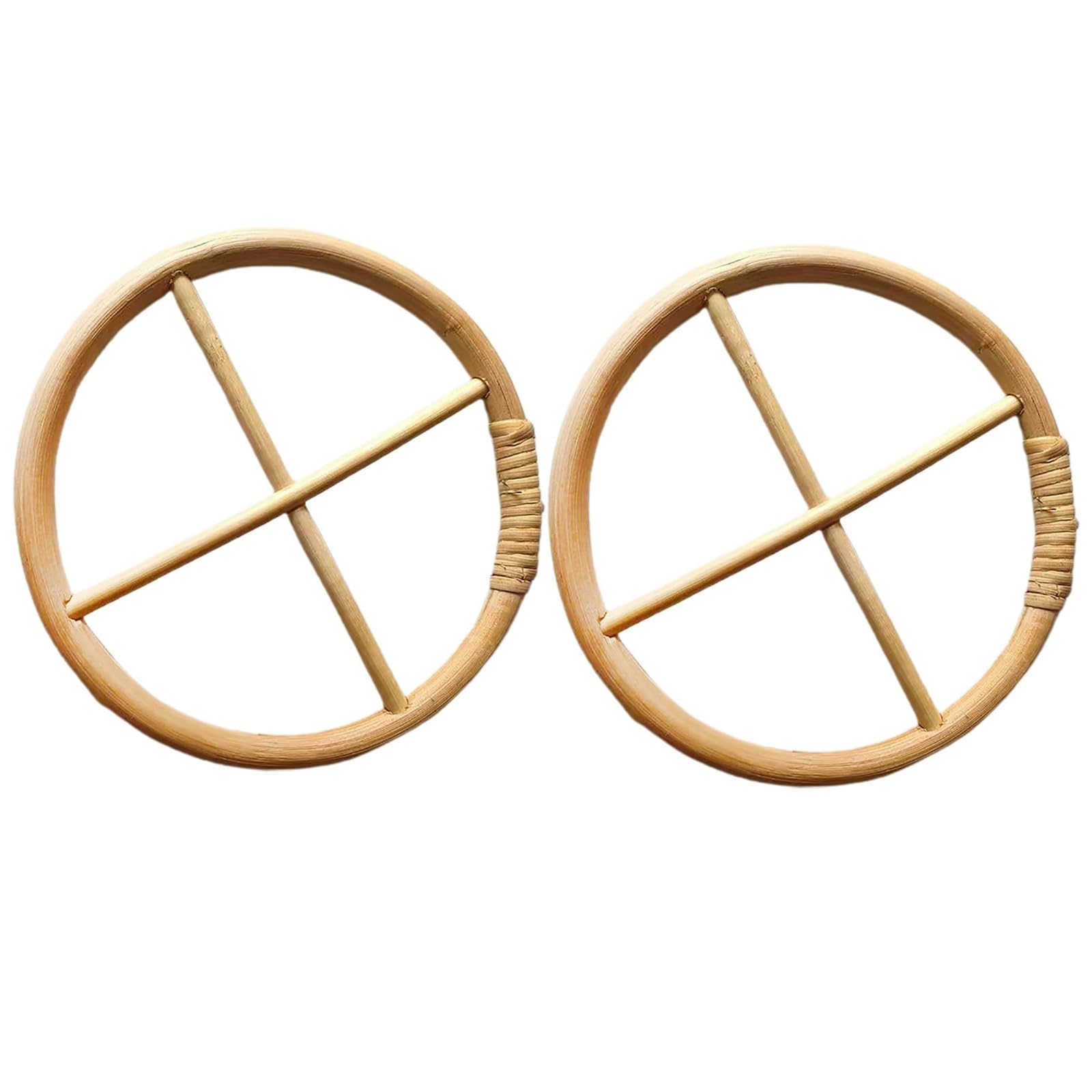 Rosojodg brown wind chime circles: sturdy frames for DIY outdoor decor.