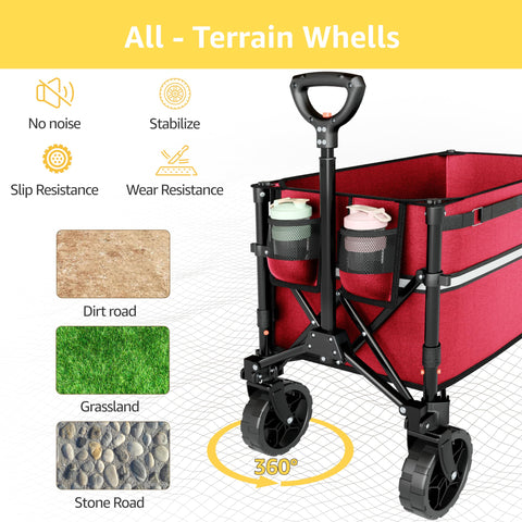 ROSONG collapsible wagon sturdy steel frame supports heavy loads confidently