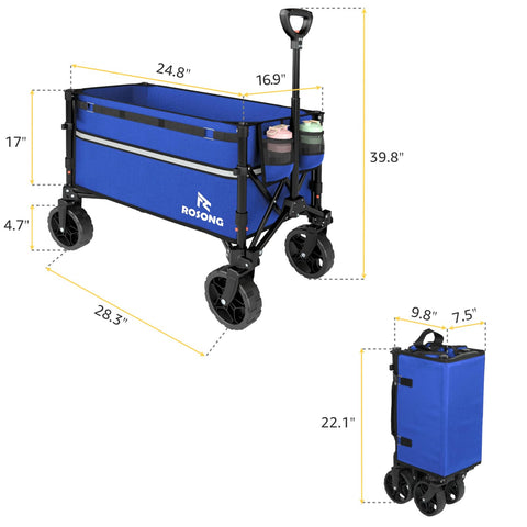 ROSONG detachable wheels allow quick cleaning after outdoor use.