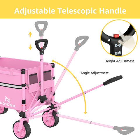 ROSONG folded wagon demonstrating compact storage and quick setup.
