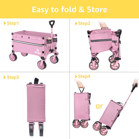 ROSONG pink wagon in use for shopping and market day tasks.