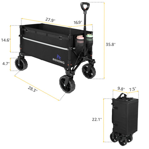 ROSONG detachable wheels simplify cleaning and storage maintenance.