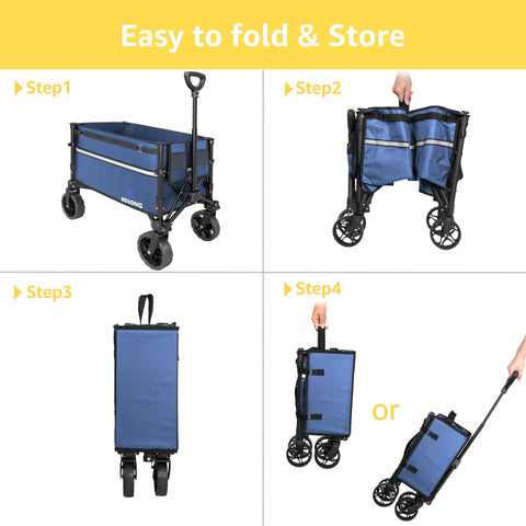 ROSONG navy blue wagon with 120L capacity ready for larger loads on outings.
