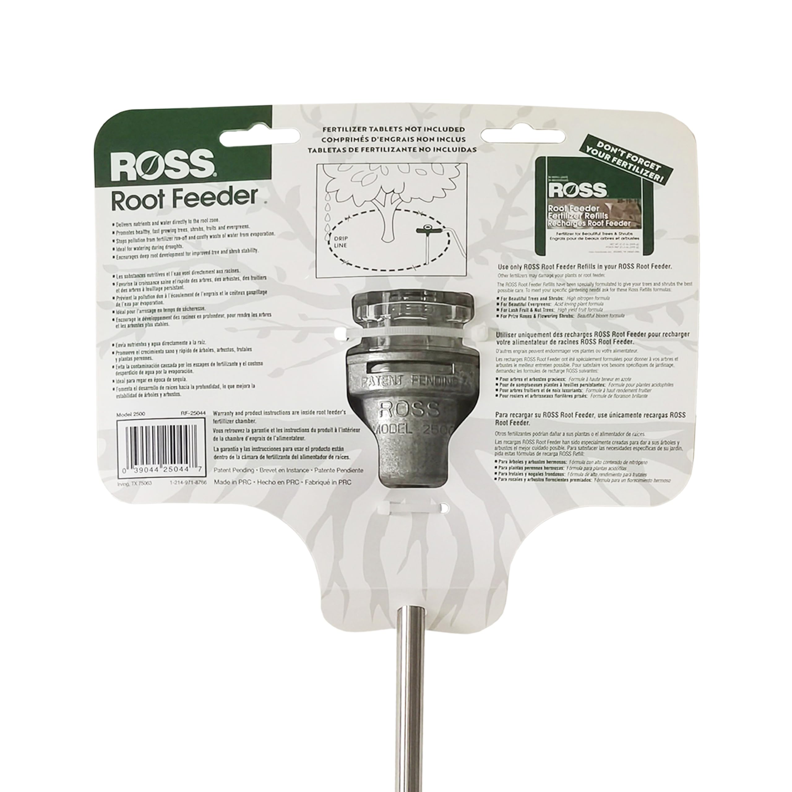 Ross Root Feeder refill pack keeps fertilizing simple and mess-free.