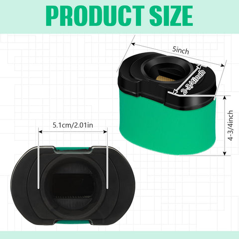 Rossesay air filter side view demonstrates compact size for easy installation.