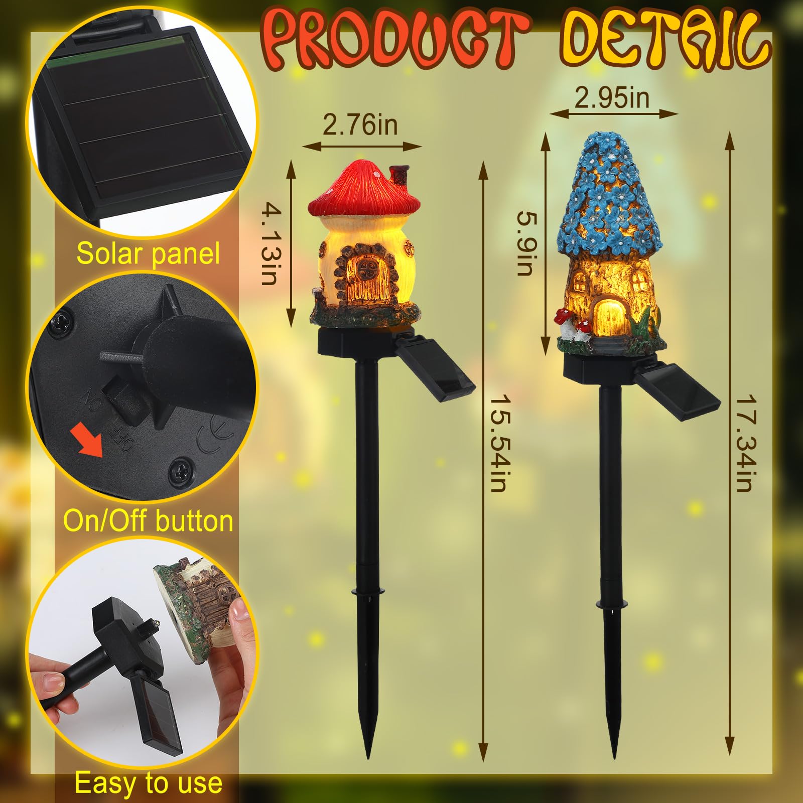 Rossesay fairy house solar light for outdoor decor brightening pathways at night