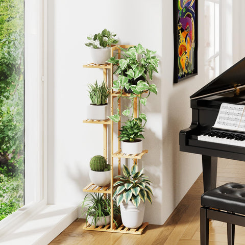 ROSSNY indoor plant shelf holds heavy pots on sturdy shelves.