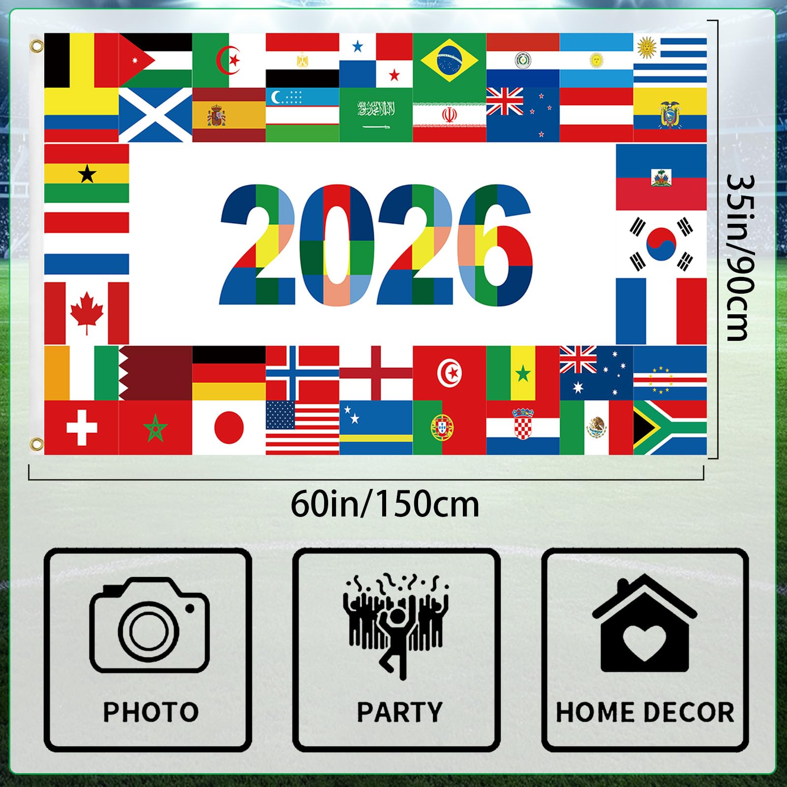 Rosulasi international flags decor with vibrant colors for venues