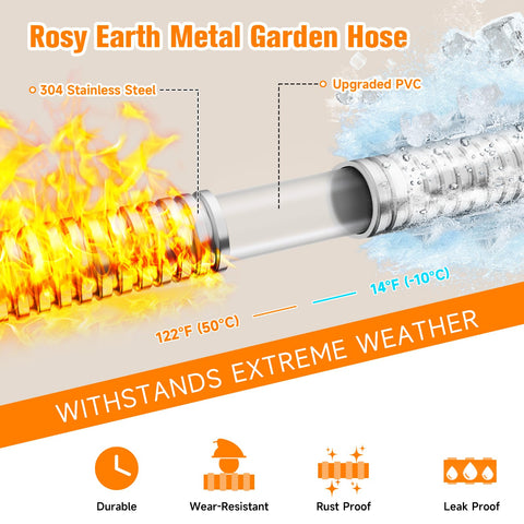 Rosy Earth kink resistant hose helps prevent tangling during watering sessions