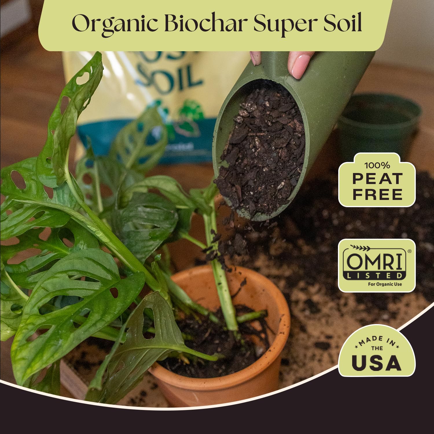 Rosy Soil Aroid potting mix bag showcases resealable, eco-friendly packaging.