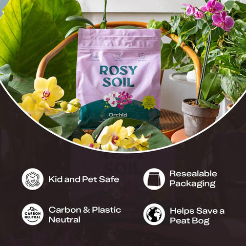 Rosy Soil Orchid Potting Mix supports Phalaenopsis, Cattleya and more