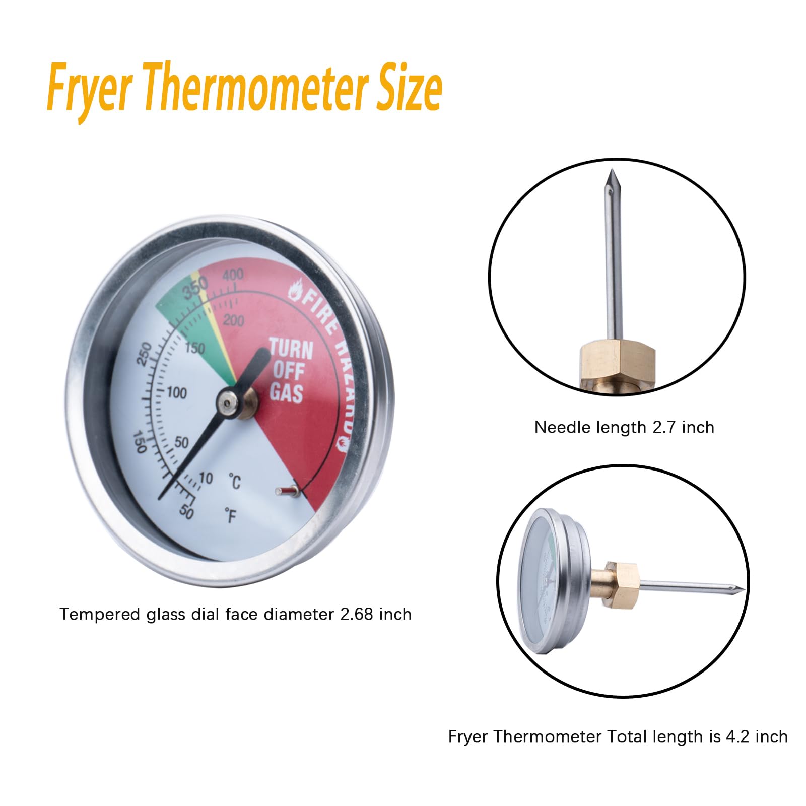 Rosyquarz Bayou 2.5-gal fryer thermometer installed for safe, consistent frying temps