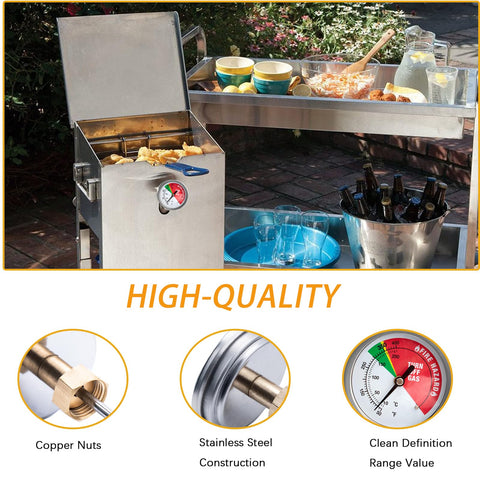 Rosyquarz Bayou 4-gal fryer thermometer with durable stainless steel build