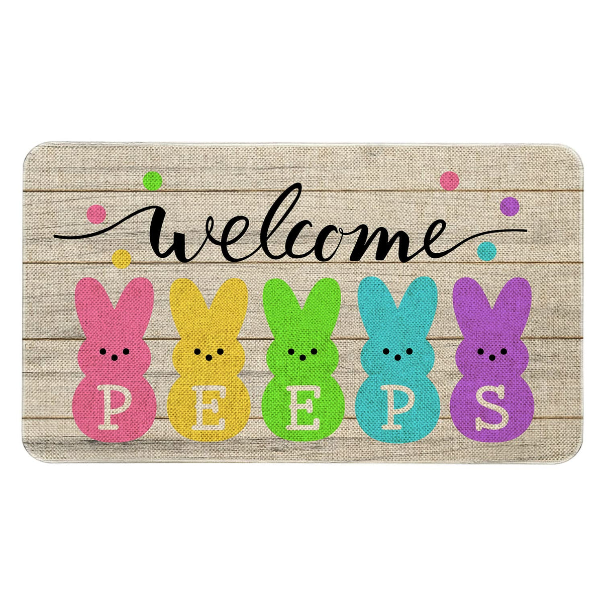 Roszwtit Easter doormat bunny welcome—great for indoor/outdoor entrances, traps dirt