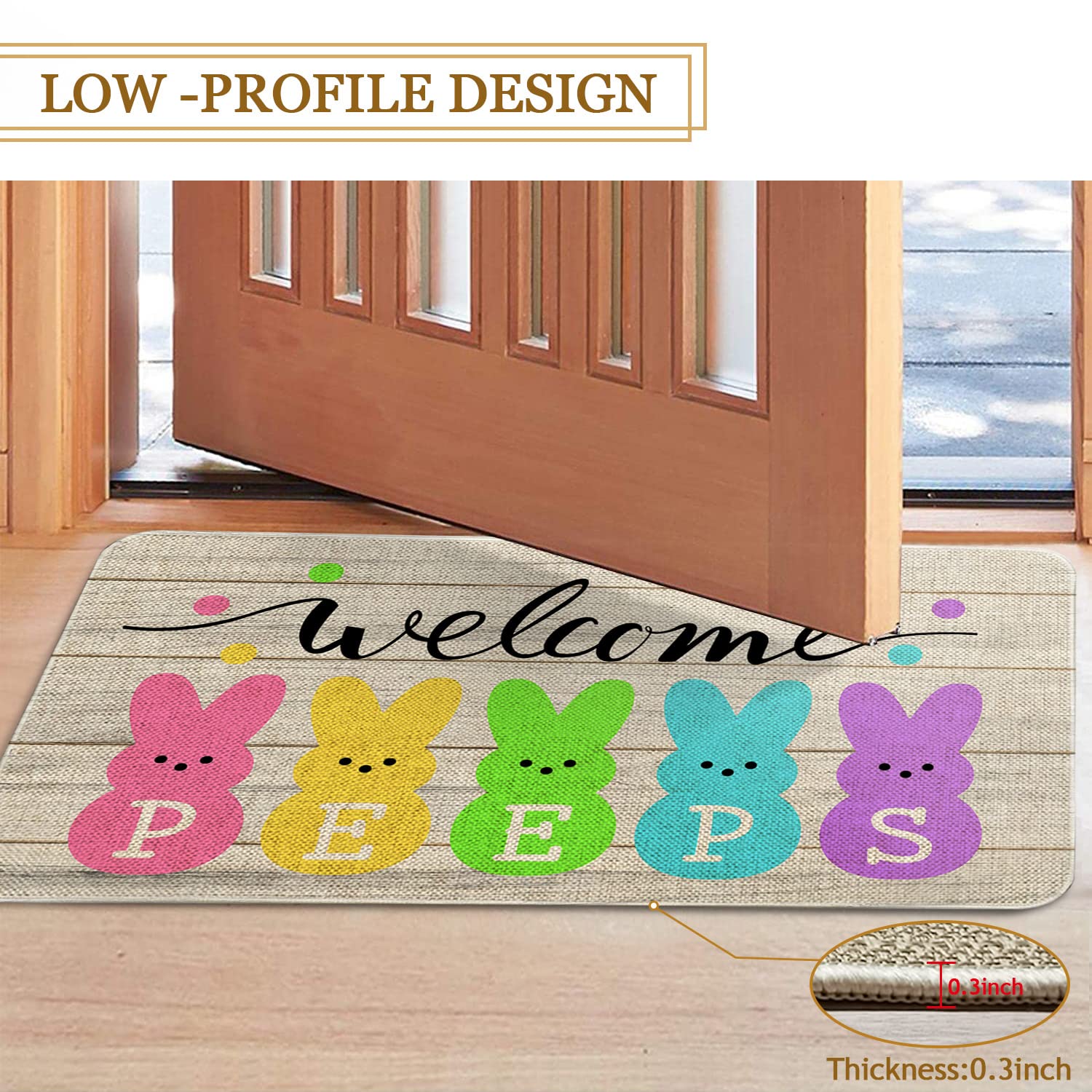Roszwtit Easter doormat adds festive decor and practical entry protection