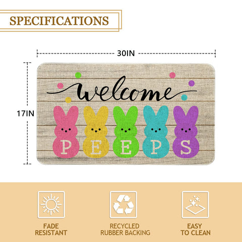 Roszwtit Easter doormat non-slip backing keeps mat in place