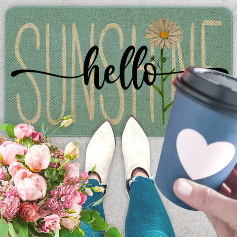 Roszwtit Spring-Summer door mat linen surface brushes dirt from shoes
