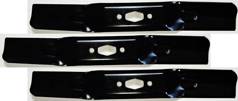 Rotary Copperhead 17224 mower blades three-blade set for 50-inch decks with cleaner cuts.