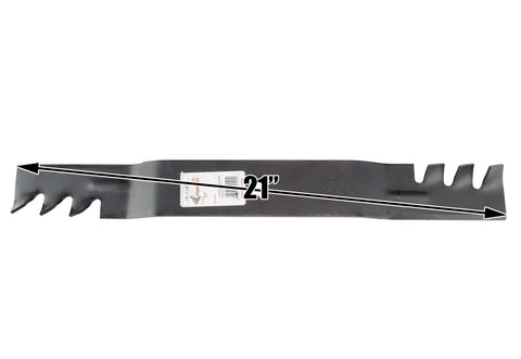Rotary Copperhead blades mounted on a 42-inch John Deere D100 deck.