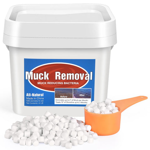 ROTIAH muck removal tablets dissolving in pond water to break down organic waste