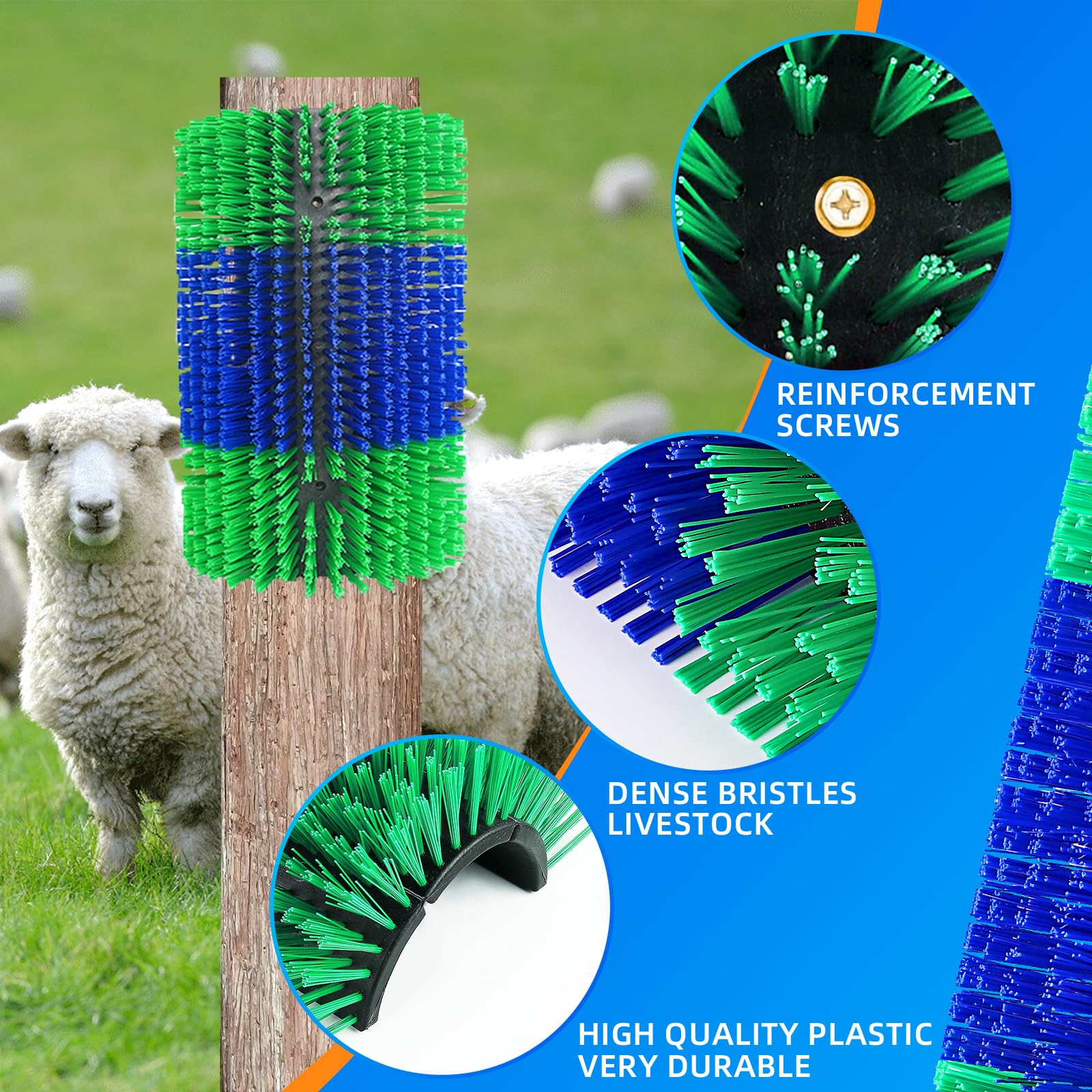 Rouisxue durable nylon bristles ensure safe grooming.