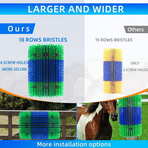 Rouisxue nylon bristles are durable yet gentle for safe scratching on animals.