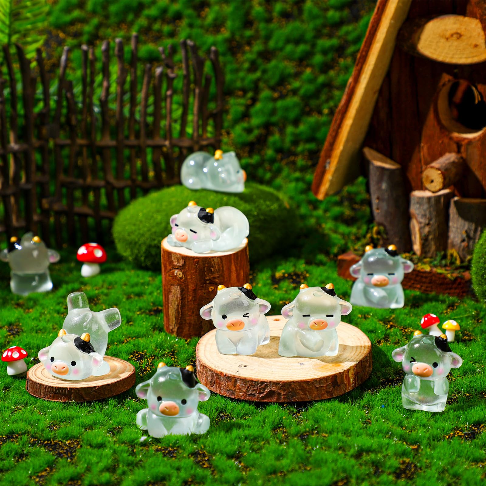 RoundFunny cow miniatures for desks and cake toppers add playful accents