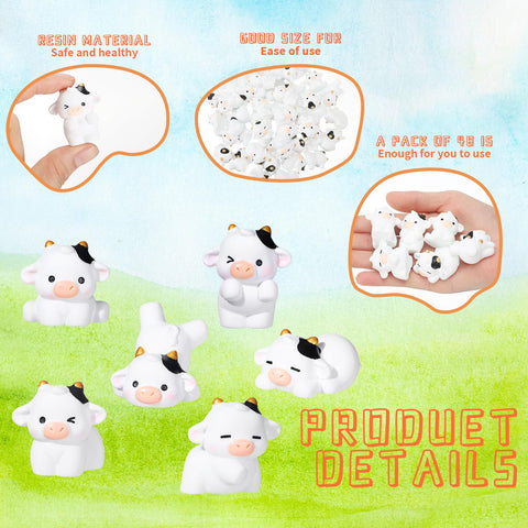 RoundFunny small cows ideal for desks, shelves, and cake toppers.