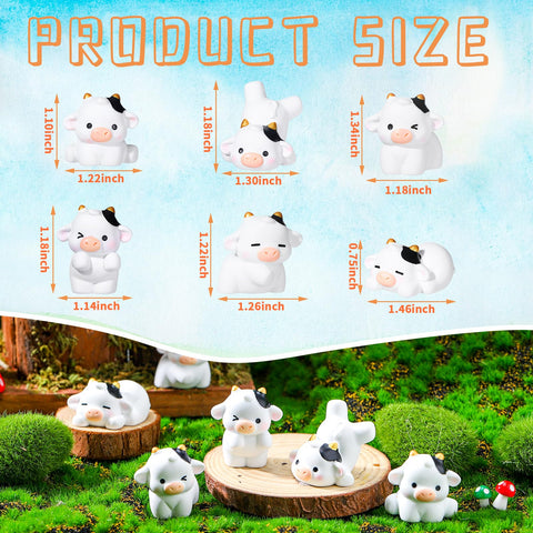 RoundFunny tiny cows for outdoor moss gardens and decorative displays.