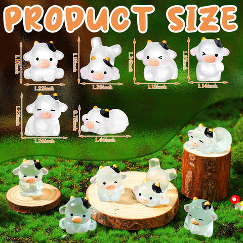 RoundFunny cow garden decor figurines add whimsy to outdoor moss landscapes