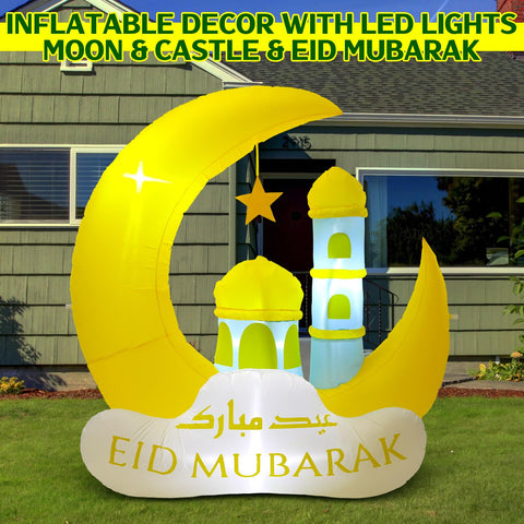 RoundFunny inflatable decor stands 5.4 ft tall for outdoor scenes.