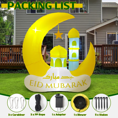 RoundFunny waterproof Ramadan lawn decor withstands rain and wind.