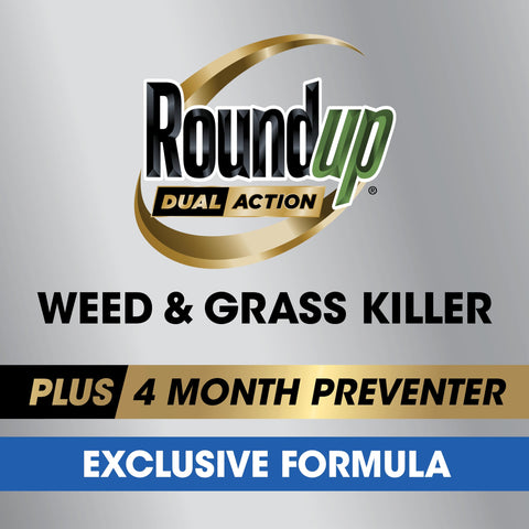 Applying Roundup Dual Action along a driveway edge for hardscape control