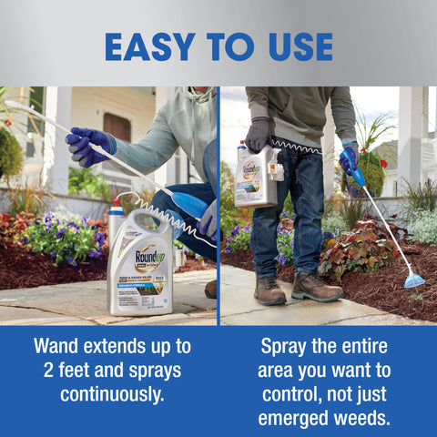 Roundup Dual Action provides up to four months of weed prevention