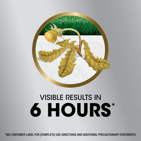 Roundup Dual Action yellowing weeds indicate activity within hours.