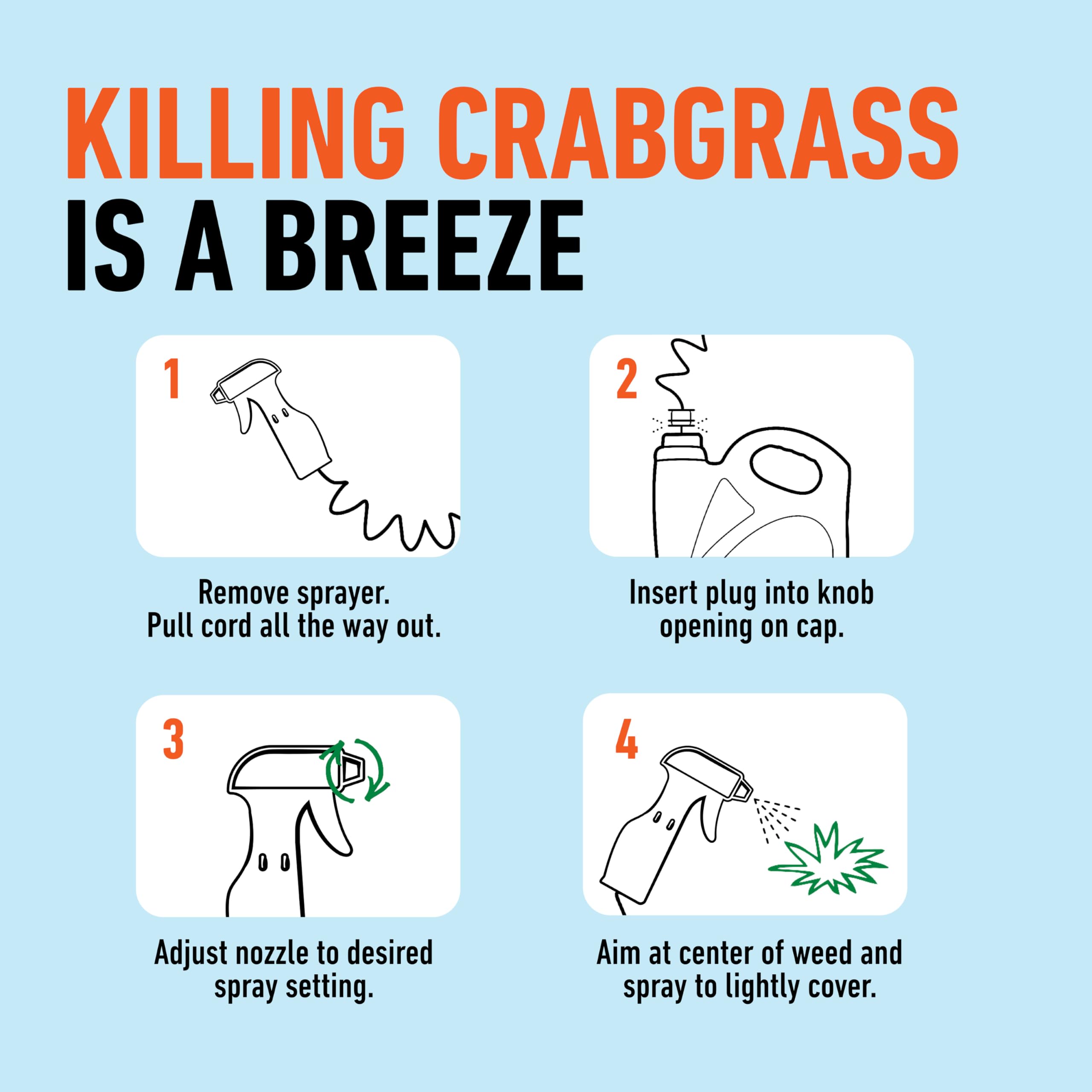 Roundup for Lawns Crabgrass Destroyer2 nozzle settings shown for precise application.