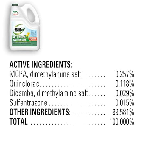 Roundup For Lawns₁ refill pour into bottle for ready-to-use weed control.