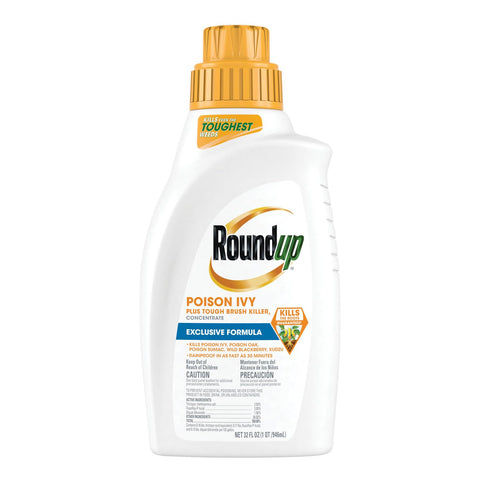 Roundup Poison Ivy Plus bottle for effective weed control around yards
