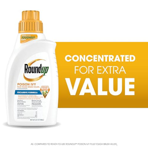 Roundup Poison Ivy Plus label showing targets for poison ivy and tough weeds