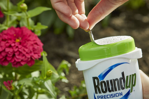 Roundup Precision Gel coating weed foliage for visible treatment