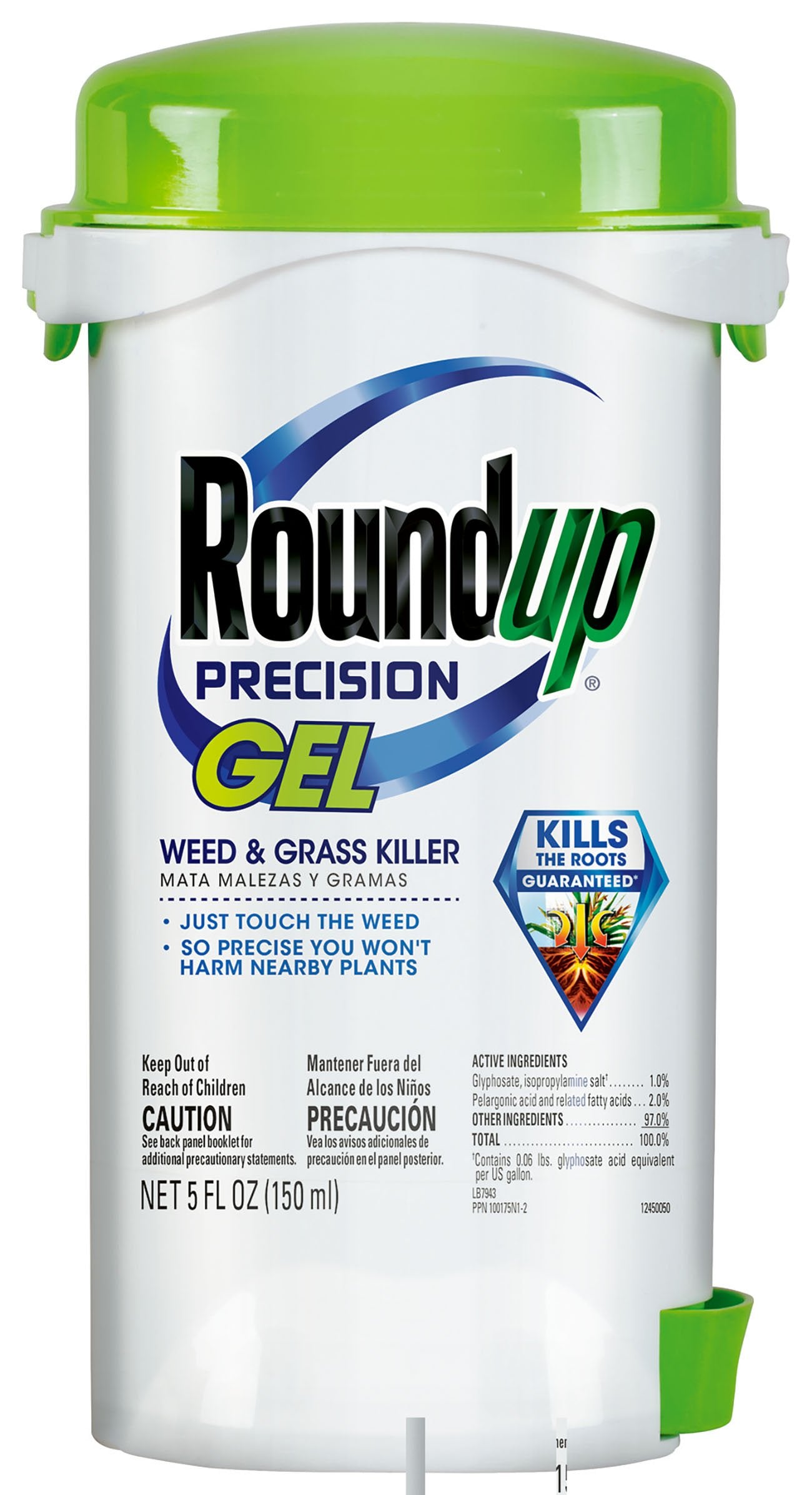 Roundup Precision Gel bottle ready for weed treatment in the garden